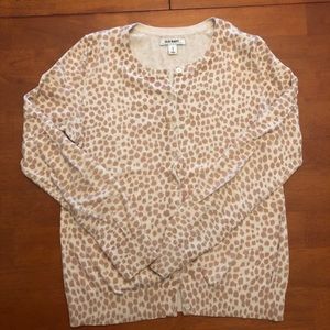 Old Navy cardigan, size medium. Tan animal print